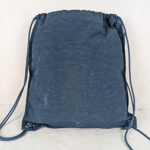 Genuine Kipling Supertaboo Blue Drawstring Zippered Backpack-Used-Good condition - Picture 2 of 11